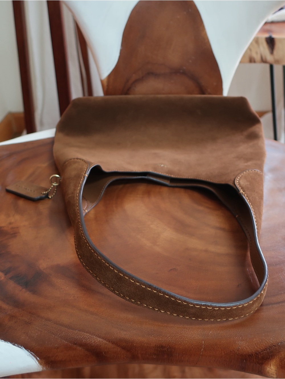 COACH Brown Suede Shoulder Hobo Bag - Picture 8 of 16